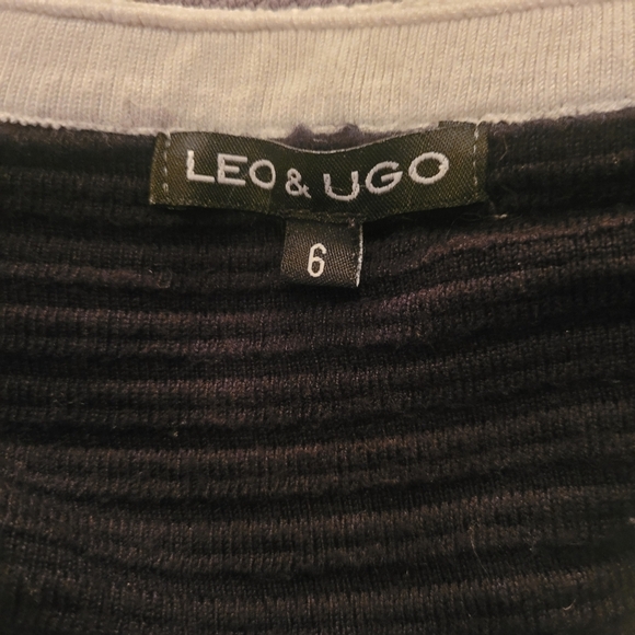 Leo & Ugo Black Long Sleeve Sweater with White Trim 6 - Picture 7 of 7